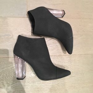Tildon booties (size 9.5) with acrylic heel.